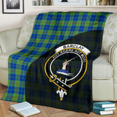 Barclay Hunting Ancient Tartan Crest Blanket Wave Style